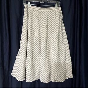 Banana Republic Cream and Navy Striped A-Line Sailor Nautical Skirt Size Small